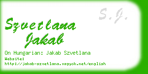 szvetlana jakab business card